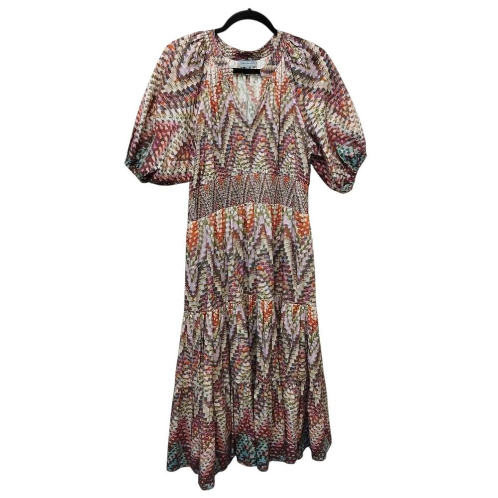 Conditions Apply Puff Sleeve Smocked Waist Midi Dress 10 Cottagecore Artsy Boho